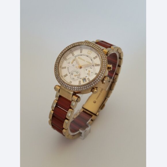 Michael Kors Parker Mini MK6139 Watch Gold Crystal Bezel  display picture 1